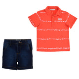 Conjunto 2 piezas  playera tipo polo con shorts