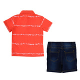 Conjunto 2 piezas  playera tipo polo con shorts