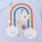 Playera color azul claro manga corta  y short color blanco marca Being 2 Nice