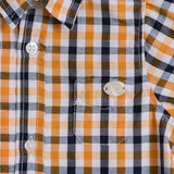 Conjunto de Niño Camisa Cuadros Mostaza + Pantalón Negro | Ropa de Bebé Elegante y Cómoda