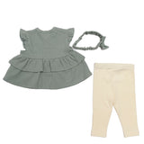 Conjunto para Bebé Niña | Vestido Texturizado con Leggings y Diadema