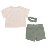 Conjunto para Niña | Playera “Mon Amie” con Short Texturizado y Scrunchie