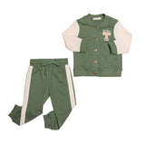 Conjunto Deportivo para Niño 2 Piezas B2N® | Chamarra Tipo Varsity y Pants Jogger Verde