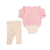 Conjunto para Bebé Niña 3 Piezas | Sudadera con Body Integrado y Leggings Estampados