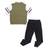 Conjunto de Niño Chaleco Verde con Camisa Blanca + Pantalón Negro | Look Moderno y Semi-formal para Bebé