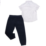 Conjunto Casual Elegante para Niño | Camisa Blanca y Jogger Marino