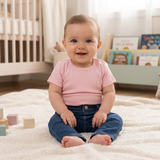 Conjunto para Bebé Niña | Body Rosa Básico + Pantalón de Mezclilla