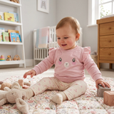Conjunto para Bebé Niña 3 Piezas | Sudadera con Body Integrado y Leggings Estampados