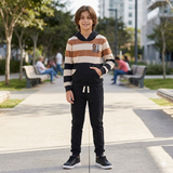 Conjunto Infantil con Sudadera de Rayas y Pants