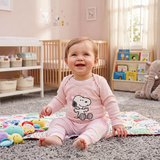Conjunto para Bebé Niña Peanuts® 3 Piezas | Playera, Pañalero y Pantalón