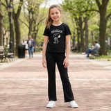 Conjunto de Niña Snoopy® Haha | Set Rib Acampanado con Licencia Oficial