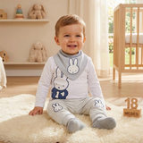 Conjunto para Bebé 3 Piezas Miffy® | Playera de Manga Larga, Pantalón y Babero