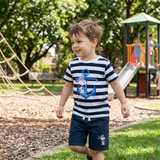 Set de 2 piezas playera manga corta con estampado y shorts Snoopy Marinero
