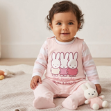 Mameluco Miffy® con Playera de Rayas para Bebé Niña | Set 2 Piezas "Best Friends Forever"