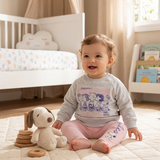 Conjunto Snoopy® para Bebé Niña | Sudadera "Positive Vibes" + Leggings Rosa