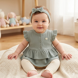 Conjunto para Bebé Niña | Vestido Texturizado con Leggings y Diadema