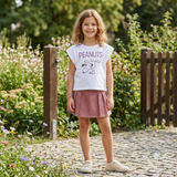 Conjunto para Niña 2 Piezas con Playera Snoopy® y Falda Short Plisada | Outfit Casual Peanuts®
