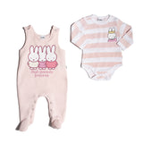 Mameluco Miffy® con Playera de Rayas para Bebé Niña | Set 2 Piezas "Best Friends Forever"
