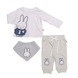 Conjunto para Bebé 3 Piezas Miffy® | Playera de Manga Larga, Pantalón y Babero