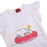 Conjunto de 2 piezas playera manga corta  con estampado y short rosa