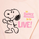 Conjunto 2 piezas de pants y sudadera color rosa con estampado de Snoopy Live