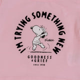 Conjunto Snoopy® para Bebé Niña Body Rosa con Olanes + Jegging de Mezclilla Clara | Outfit Casual y Moderno