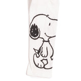 Conjunto de 2 piezas de mono de mezclilla con bordado de Snoppy p playera blanca de manga larga con estampado de Woodstock