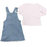 Conjunto de Jumper Mezclilla con Playera de Rayas Rosa | Outfit Snoopy para Niña