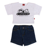 Conjunto Snoopy® para Niña | Playera Corta "Obsessed" + Short de Mezclilla
