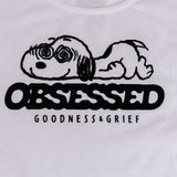 Conjunto Snoopy® para Niña | Playera Corta "Obsessed" + Short de Mezclilla