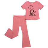 Conjunto Snoopy® Rib Rosa – Niña