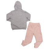 Conjunto de Niña Sudadera Snoopy Gris con Capucha + Pants Rosa Claro | Look Casual y Con Licencia Oficial