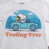 Conjunto de 3 piezas de camisa playera y pantalón de mezclilla con estampado de Snoopy road trip