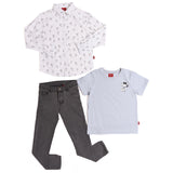Conjunto de Niño Snoopy® 3 Piezas: Camisa + Playera + Jeans | Ropa Infantil Peanuts Oficial