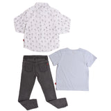 Conjunto de Niño Snoopy® 3 Piezas: Camisa + Playera + Jeans | Ropa Infantil Peanuts Oficial