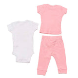 Conjunto para Bebé Niña 3 Piezas | Playera, Pañalero y Pantalón