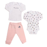 Set 3 Piezas para Bebé Niña | Flores Delicadas y Comodidad Todo el Día