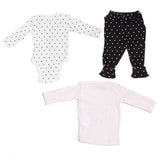 Set de 3 piezas pantalón, pañalero, y playera manga larga de princesa