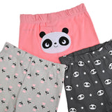 Set de 3 piezas de pantaloncitos de estampado de happy Panda