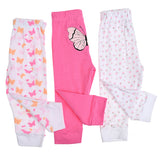 Set de 3 piezas de pantalones rosas y mariposas