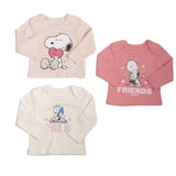 Pack de 3 Playeras Snoopy® para Bebé Niña | Dulzura y Amistad