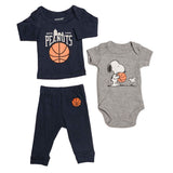 Conjunto para Bebé Niño Peanuts® 3 Piezas | Playera, Pañalero y Pantalón
