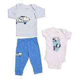 Conjunto para Bebé Niño Peanuts® 3 Piezas | Playera, Pañalero y Pantalón