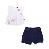 conjunto de 2 piezas short y playera manga corta con bordad de  Snoopy Spring