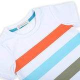 Conjunto 3 piezas 2 playeras manga corta con estampado de Sunshine y shorts azul