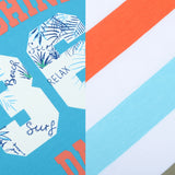 Conjunto 3 piezas 2 playeras manga corta con estampado de Sunshine y shorts azul