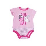Conjunto de 3 piezas, sudadera, pañalero manga corta  y leggins color rosa con estampado