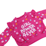 Conjunto de 3 piezas, sudadera, pañalero manga corta  y leggins color rosa con estampado